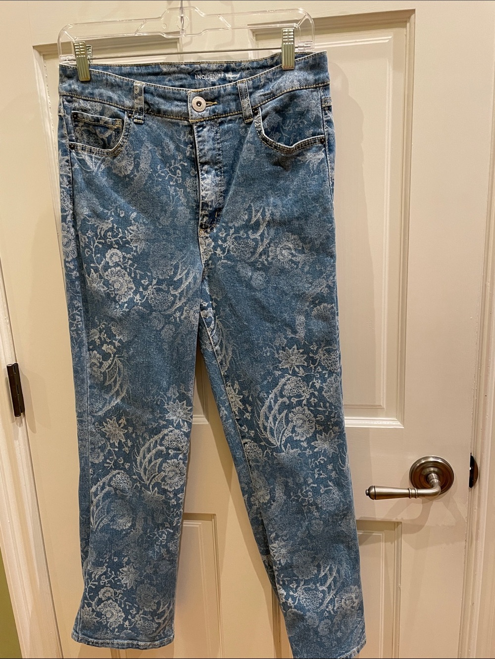 Inc Denim Straight Indigo Floral Print Women’s Jeans Size 8/29